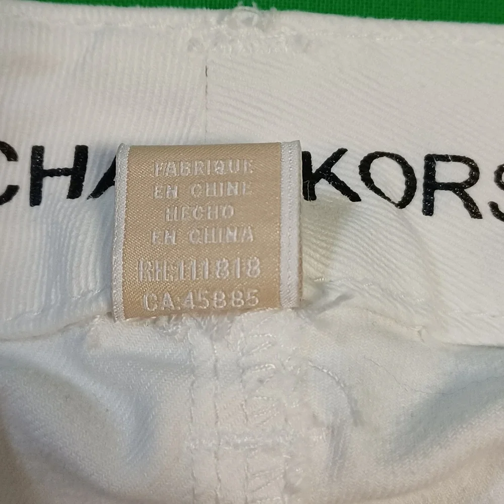 Michael Kors Womens White Moto Zipper Pants Slim Leg Ankle Zip Size‎ 12